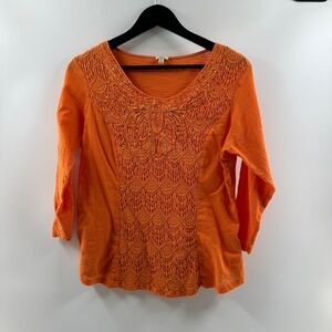 Reba Orange Crochet Detail Top – Women’s M